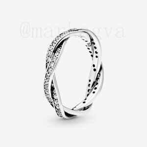 Pandora Sparkling Twisted Lines Ring